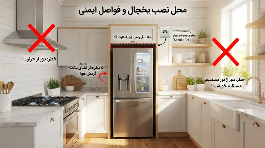 انتخاب محل مناسب برای نصب یخچال