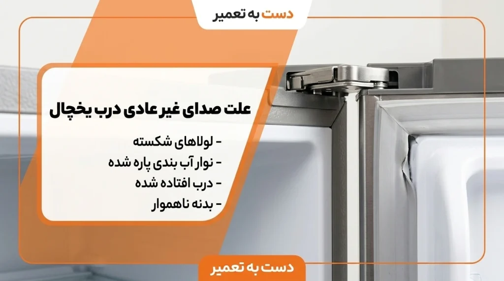 صدای غیرعادی هنگام باز یا بسته شدن درب فریزر